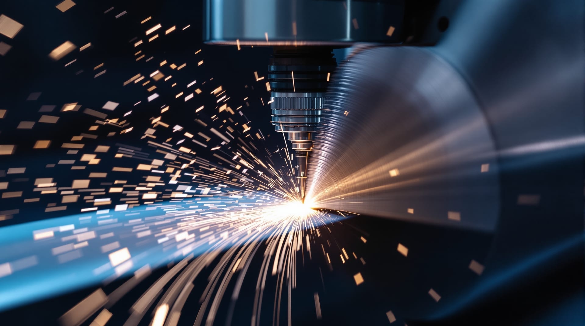 Horizontal bandsaw cutting a solid steel round bar with coolant flowing